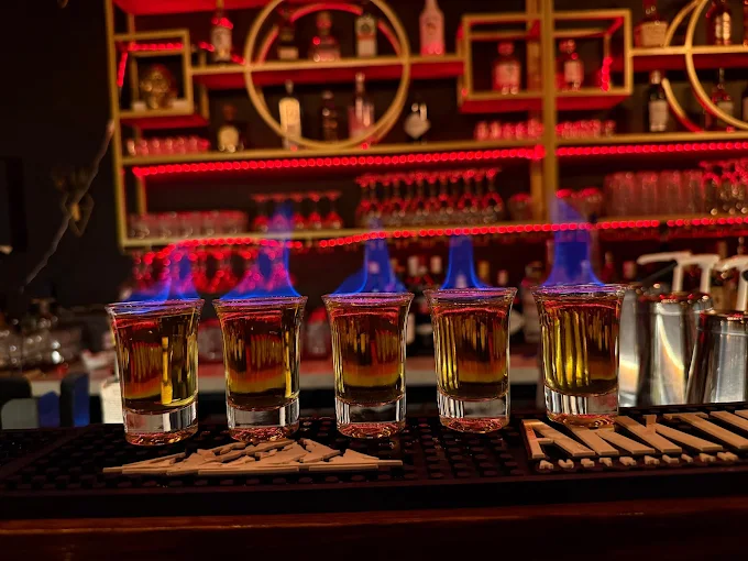 Flaming shots across the bar at Illumina