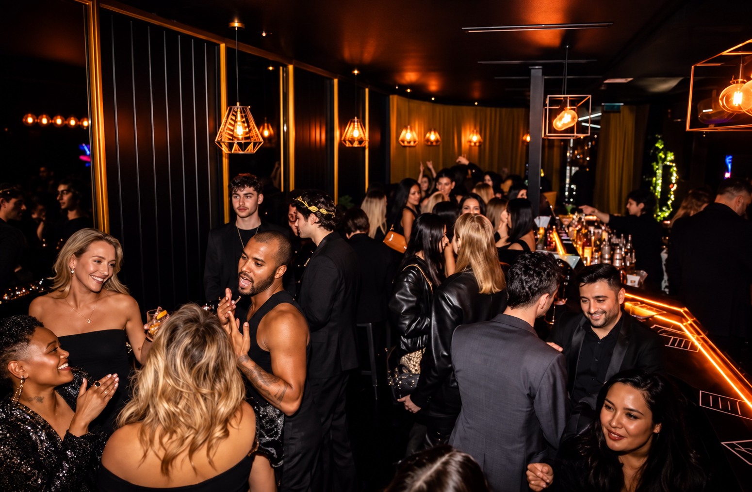 A busy crowd inside Illumina Bar in Prahran